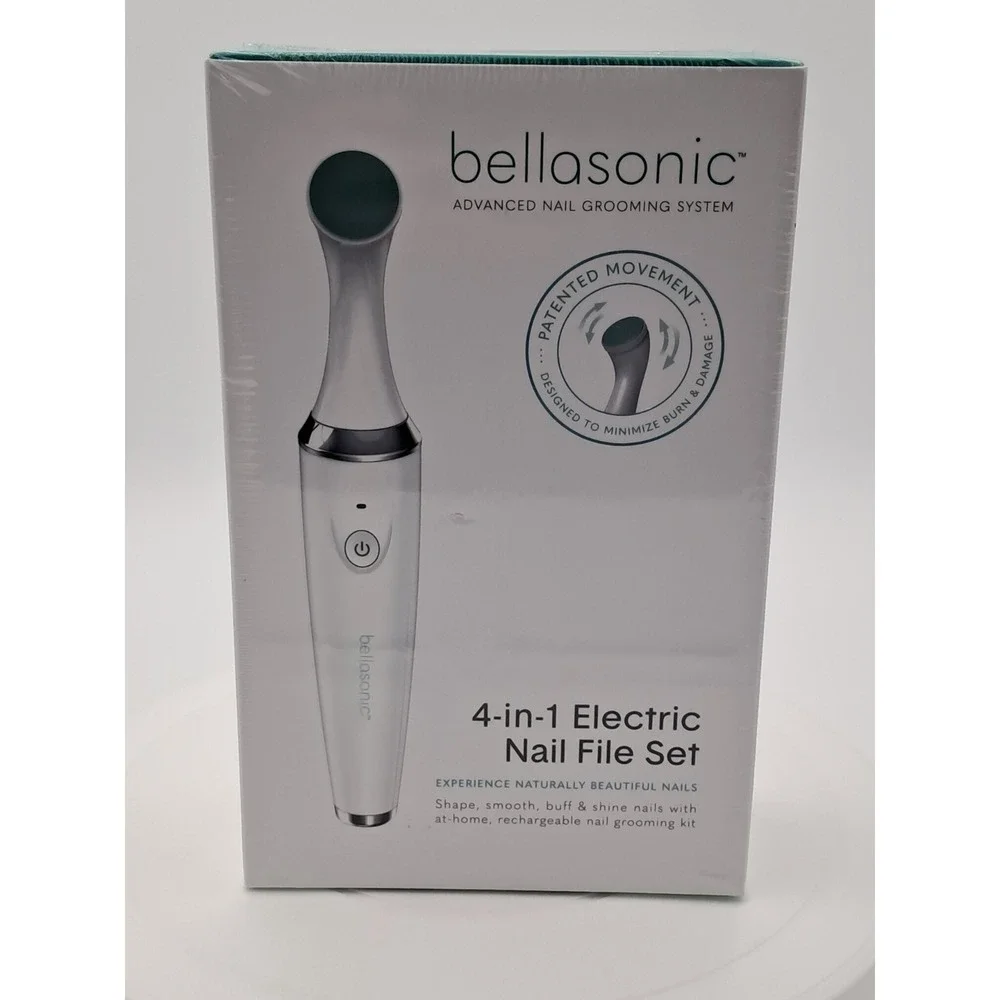 BELLASONIC 4-in-1 Rechargeable Electric Nail‎ File - Shape Smooth Buff Shine NEW